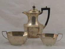 A three piece silver coffee set