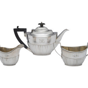 A Three-Piece Silver Tea Service