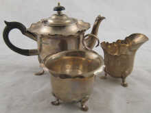 A three piece silver teaset
