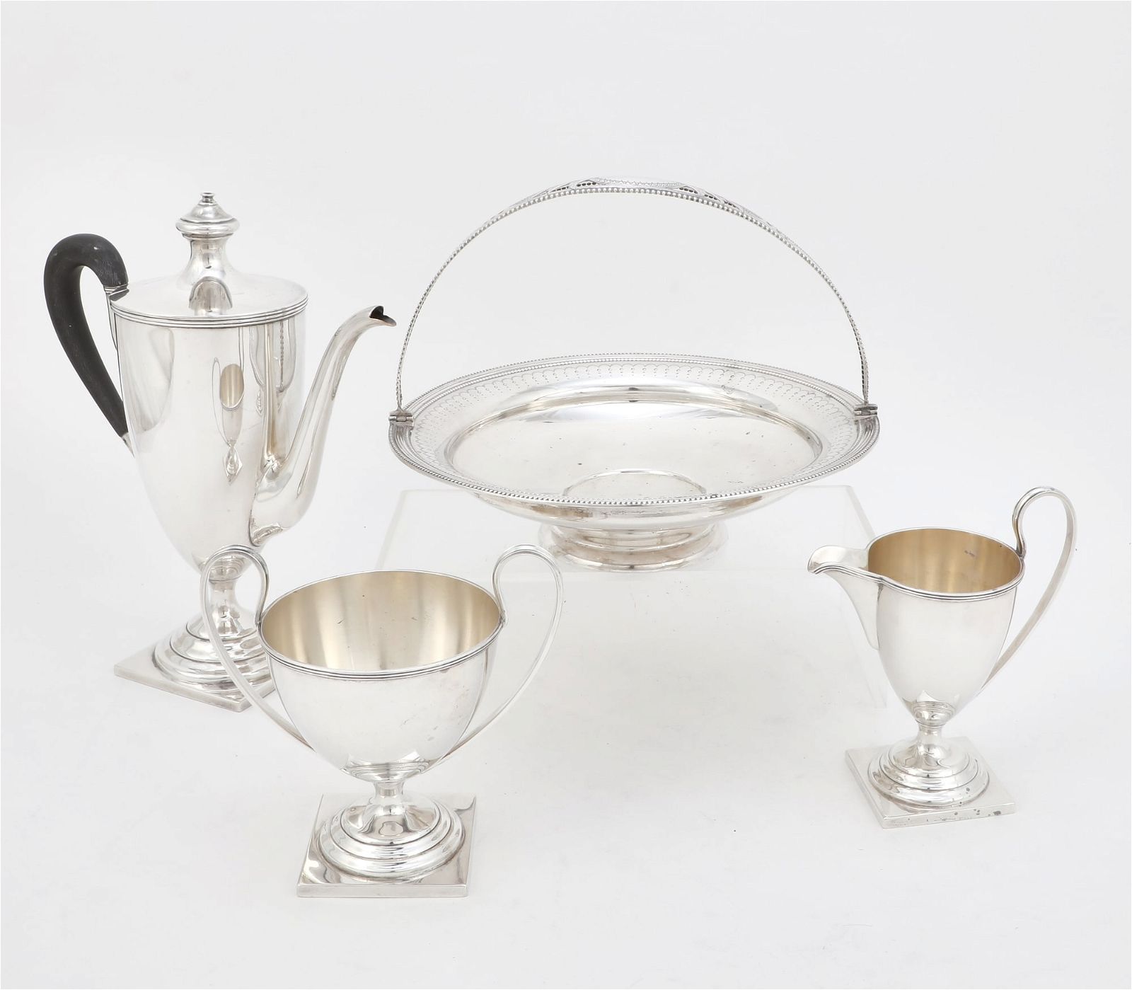 A THREE PIECE STERLING COFFEE