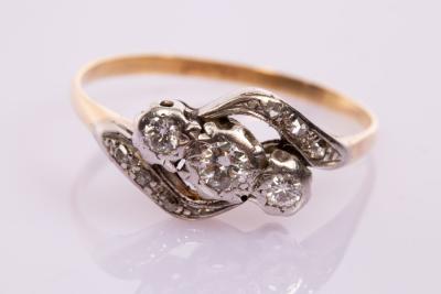 A three-stone diamond crossover