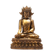 A TIBETAN BRONZE-GILT PADMAPAN