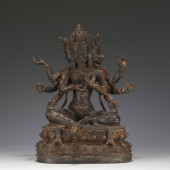 A TIBETAN BUDDHIST STATUE OF A