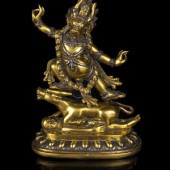 A Tibetan Gilt Bronze and Silv