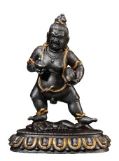 A TIBETAN IRON-CUT GOLD AND BL