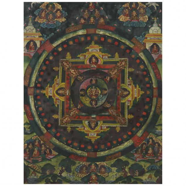 A TIBETAN MANDALA PAINTING 20th