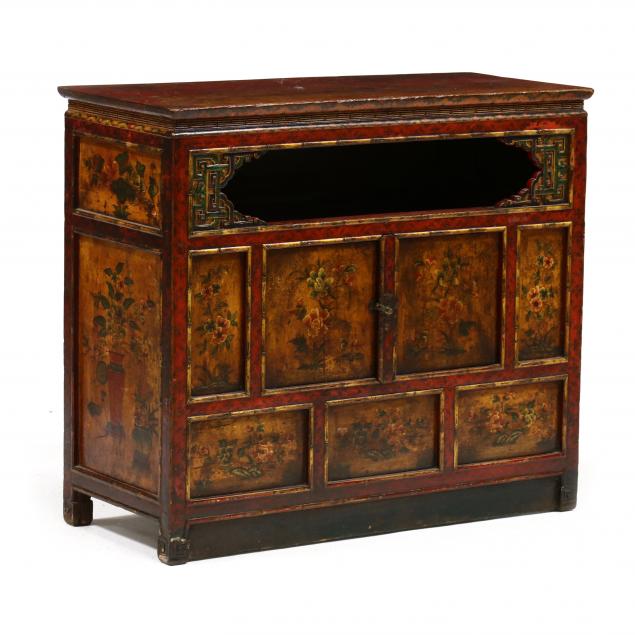 A TIBETAN RITUAL TABLE CABINET 