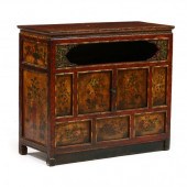 A TIBETAN RITUAL TABLE CABINET