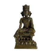 A TIBETAN SILVER INLAID ALLOY
