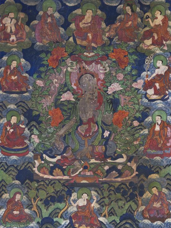 * A Tibetan Thangka depicting the