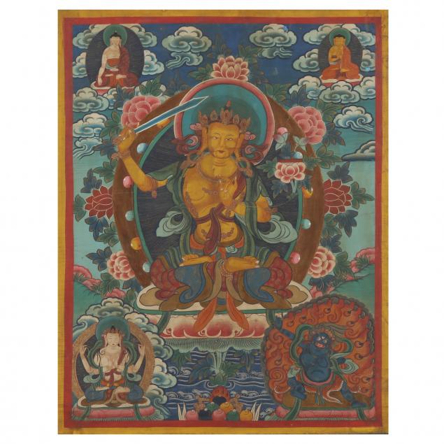 A TIBETAN THANGKA PAINTING OF
