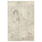 A TIBETAN THANGKA WOODBLOCK PR