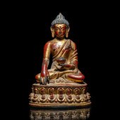 A Tibetan/Nepalese Gilt and Re