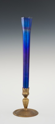 A Tiffany Blue Favrile Glass Vase