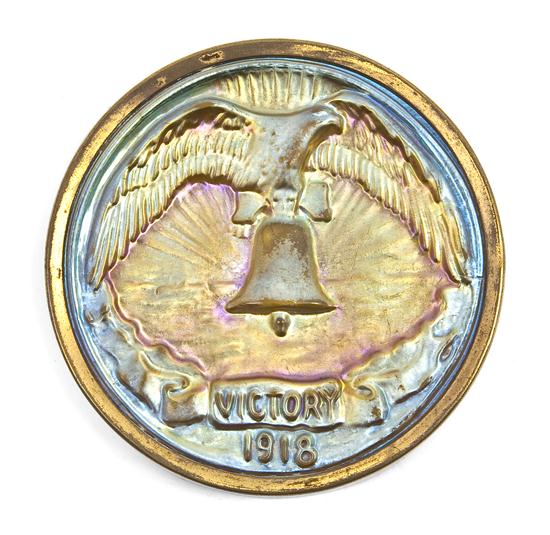 A Tiffany Favrile Glass Medallion