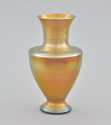A Tiffany Favrile Vase With Paper