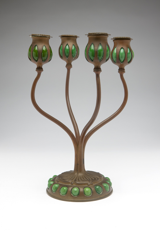 A Tiffany Studios bronze & green