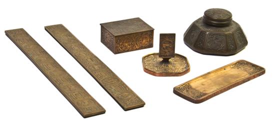 *A Tiffany Studios Bronze Desk
