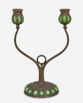 A TIFFANY STUDIOS DOUBLE-ARM B
