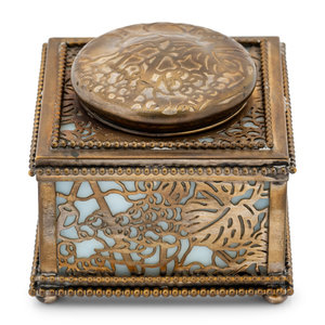 A Tiffany Studios Grapevine Inkwell