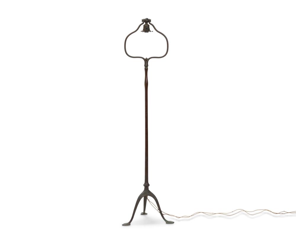 A TIFFANY STUDIOS HARP FLOOR LAMP