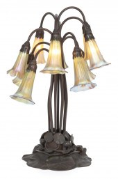 A TIFFANY STUDIOS TEN-LIGHT LI