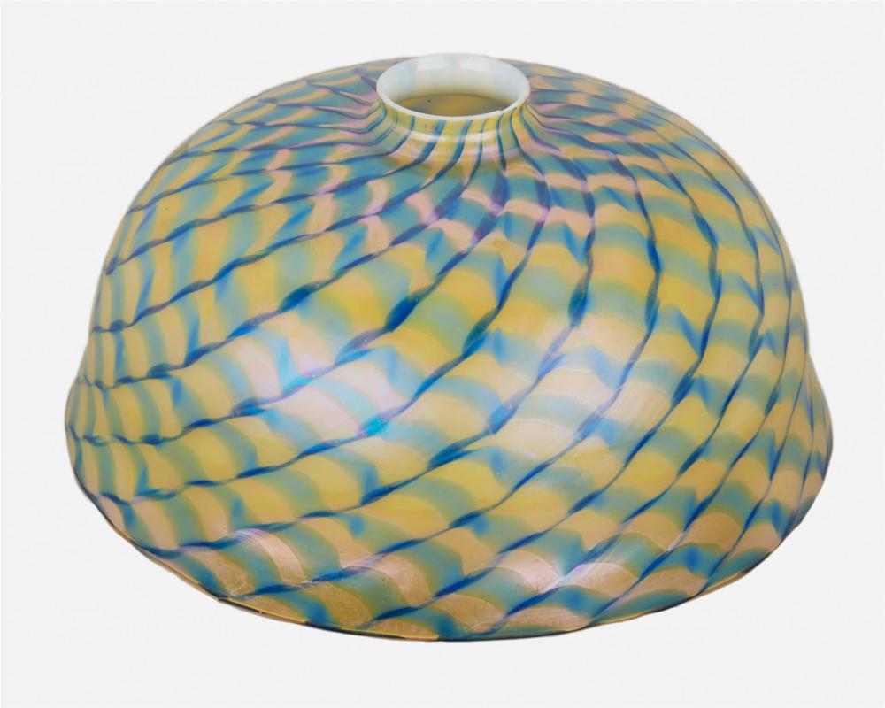 A TIFFANY-STYLE ART GLASS LAMP