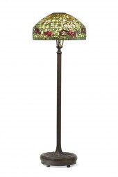 A TIFFANY-STYLE LEADED GLASS F