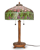 A TIFFANY-STYLE LEADED GLASS L