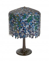 A TIFFANY-STYLE LEADED GLASS T