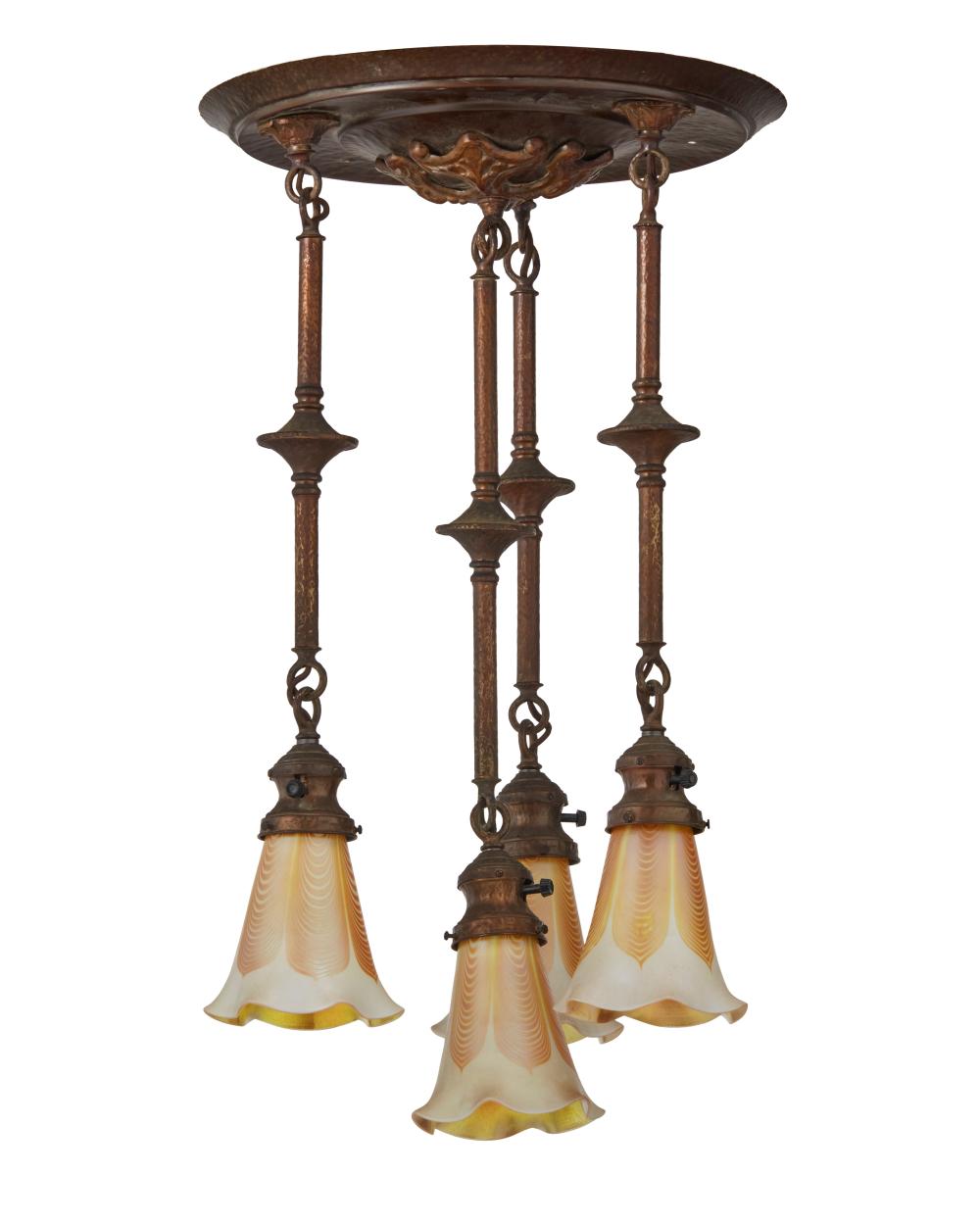 A TIFFANY-STYLE LIGHT FIXTUREA