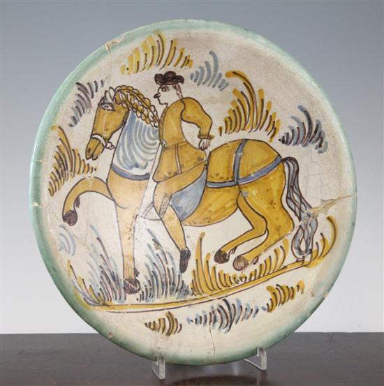A tin glazed dish Italian early