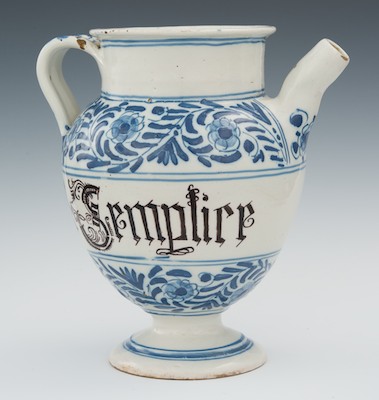 A Tin Glazed Earthenware Apothecary