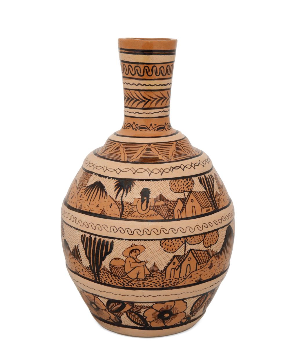 A TLAQUEPAQUE POTTERY WATER JARA