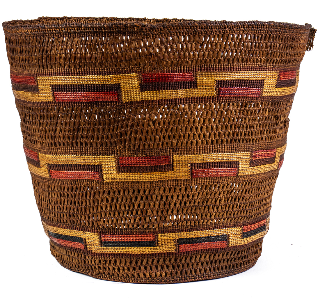 A TLINGIT POLYCHROME CEDAR ROOT