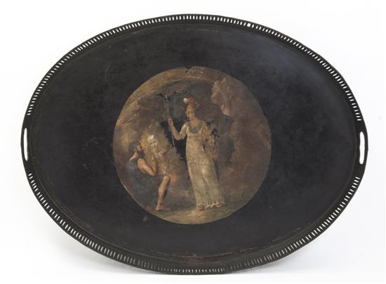 A Tole Tray of oval form