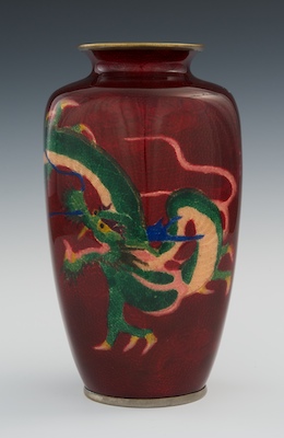A Tomei Shippo Dragon Vase 20th