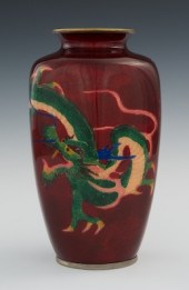 A Tomei Shippo Dragon Vase 20t