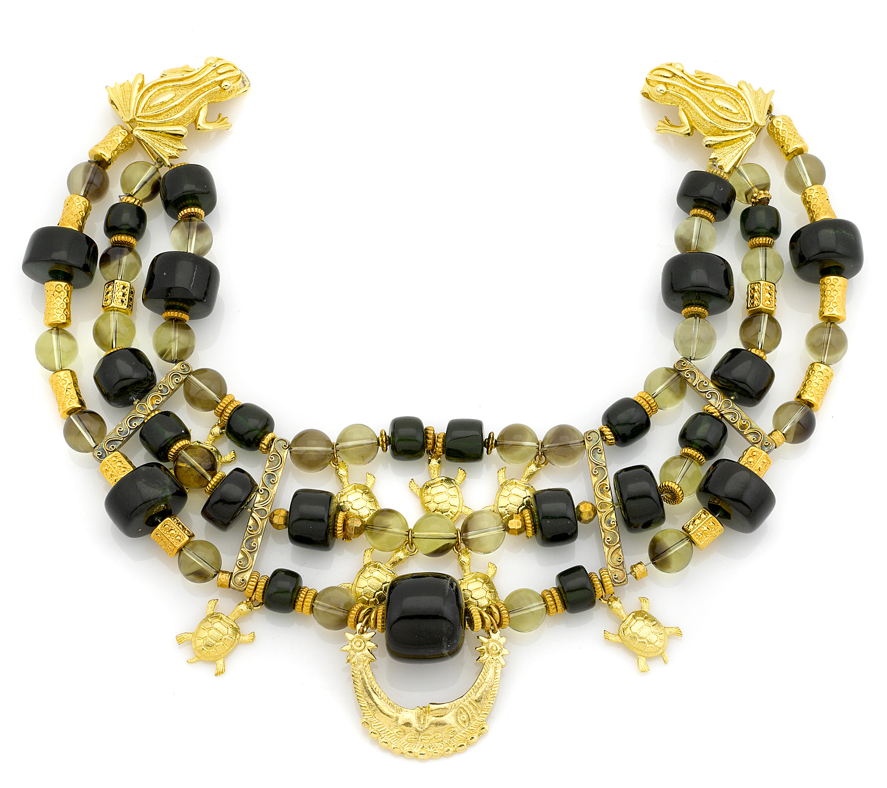 A Tony Duquette green amber citrine