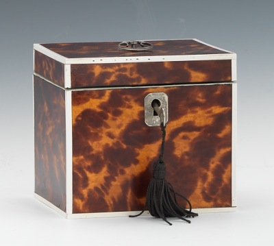 A Tortoise Clad Tea Box Rectangular