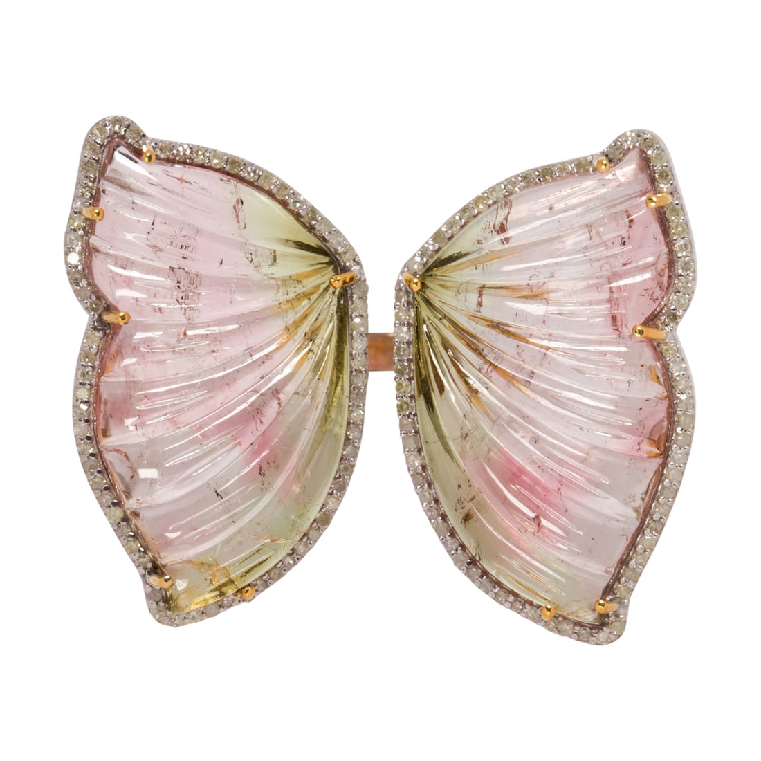 A TOURMALINE BUTTERFLY RINGA