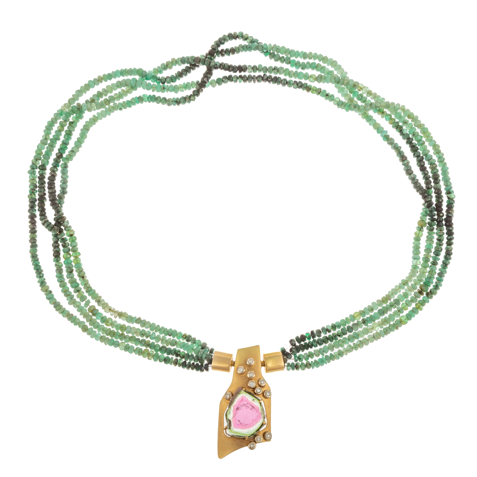 A TOURMALINE & DIAMOND NECKLACE
