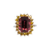 A TOURMALINE, SAPPHIRE AND 14K