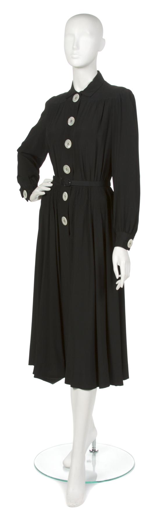 A Traina Norell Black Silk Crepe