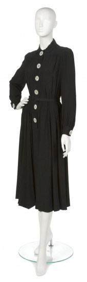 A Traina Norell Black Silk Cre