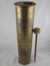 A trench art gong formed from