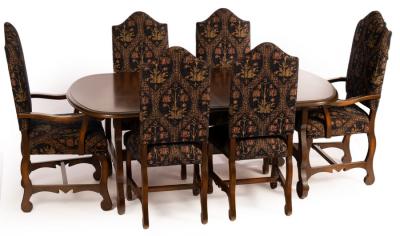 A trestle type mahogany dining