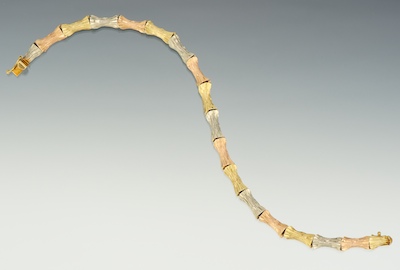 A Tri-Color Gold Bracelet 14k