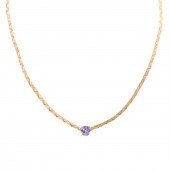 A TRIANGLE LINK GEMSTONE NECKL