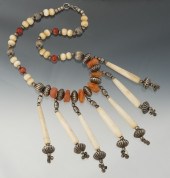 A Tribal Style Silver Bone and